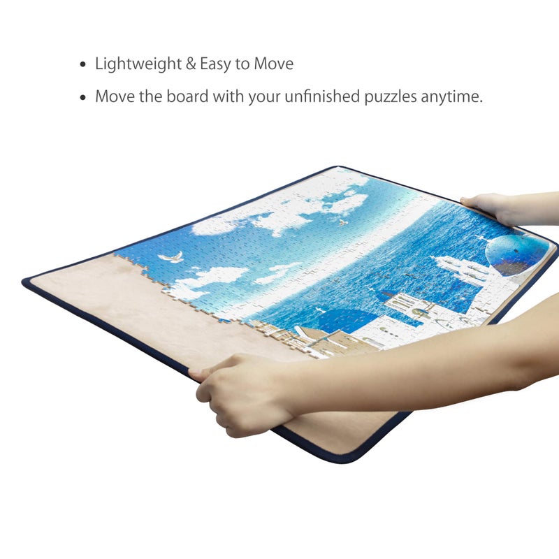 Becko US Jigsaw Puzzle Board, Portable Puzzle Table for Puzzles Storage Saver, Lightweight & Portable, Non-Slip Surface, for up to 1000 Pieces Jigsaw Puzzles (Khaki) - Image 4