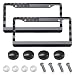 ZIMISI 2PCS American Flag License Plate Frames Stainless Steel Tag Frame Car License Plate Protector Holder with Screws Fasteners Caps Universal Front Rear Car License Plate Cover 2 HolesFlag - Image 2