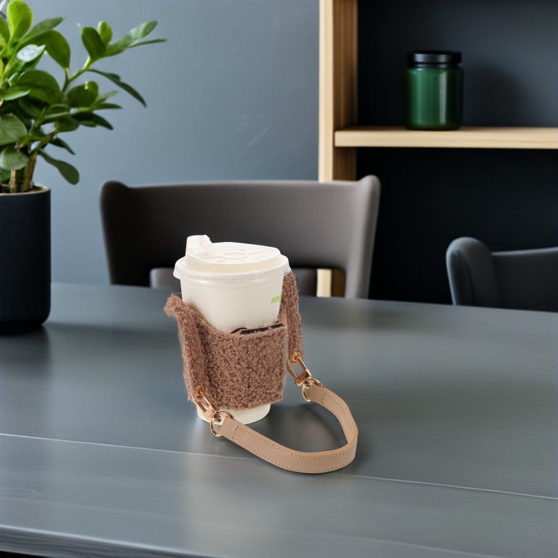 Portable Cup Sleeve with Handle Insulated Drink Holder Reusable Coffee Cozy Sleeve for Hot or Cold Beverages Autumn Winter Party - Image 5