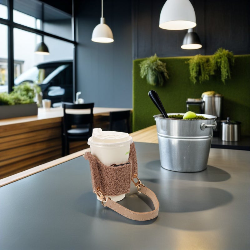 Portable Cup Sleeve with Handle Insulated Drink Holder Reusable Coffee Cozy Sleeve for Hot or Cold Beverages Autumn Winter Party - Image 4