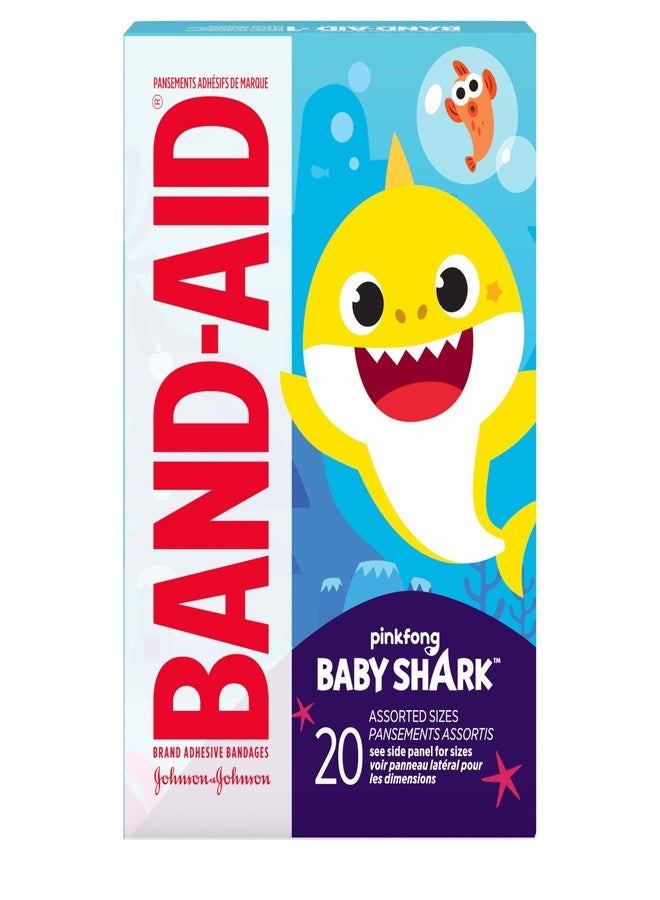 BAND-AID Brand Adhesive Bandages Assorted Sizes, 20 Count (Baby Shark) - Image 1