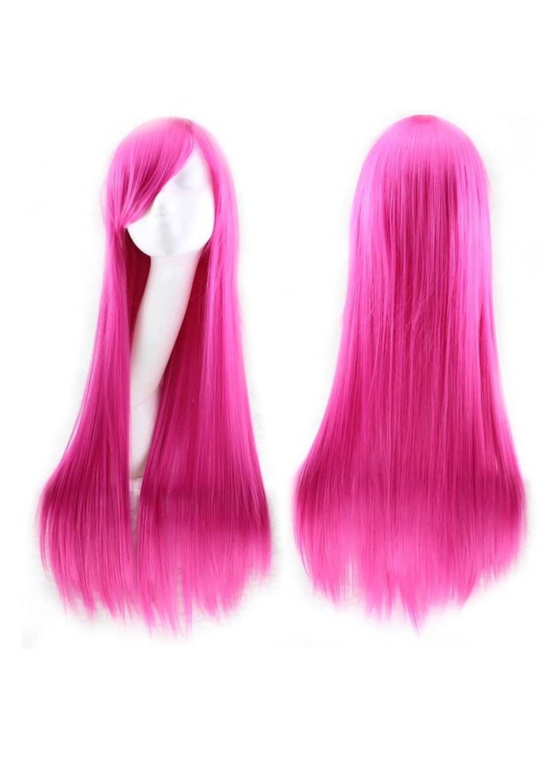 إستيل شعر مستعار 32 بوصة 80 سم طويل مستقيم أنيمي أزياء المرأة تأثيري باروكة شعر مستعار للحفلات مع غطاء شعر مستعار مجاني وردي - Image 1