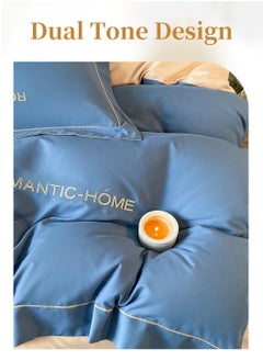LEOKOR 4PCS Soft Bedding Duvet Cover Set, Skin-Friendly Solid Color Breathable Comforter Set, Include Quilt Cover With Zipper Closure, Bed Sheet and 2 Pillowcase  - Image 3