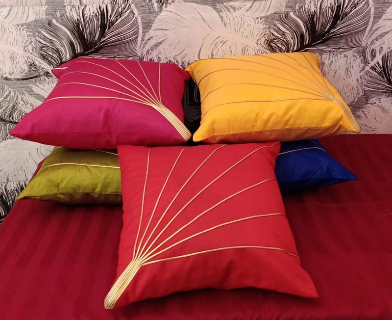 JDX Attractive Multicolor Cushion Cover, Set of 5 (Multicolor)(Polyester) - Image 2
