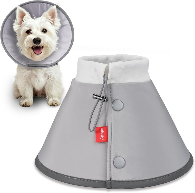 Agape Soft Dog Cone for Small Dogs & Cats (Gray (Small Dogs Cone), M (Neck:8"-12")) - Image 1