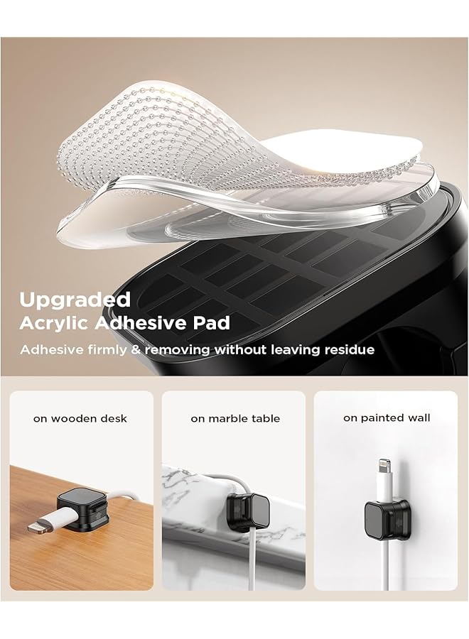 erorex 6 Pack Magnetic Cable Clips Cable Smooth Adjustable Cord Holder Under Desk Cable Management Adhesive Wire Holder Keeper Organizer For Home Office Desk Phone Car Wall Desktop Nightstand - Image 5