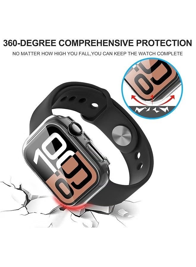 Apple Watch Series 10 42 mm Protective Case Cover with Screen Protector, Hard PC Ultra Thin Tempered Glass Waterproof Cover Accessories Clear - Image 2