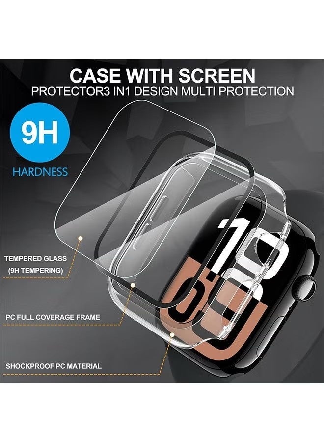 Apple Watch Series 10 42 mm Protective Case Cover with Screen Protector, Hard PC Ultra Thin Tempered Glass Waterproof Cover Accessories Clear - Image 3