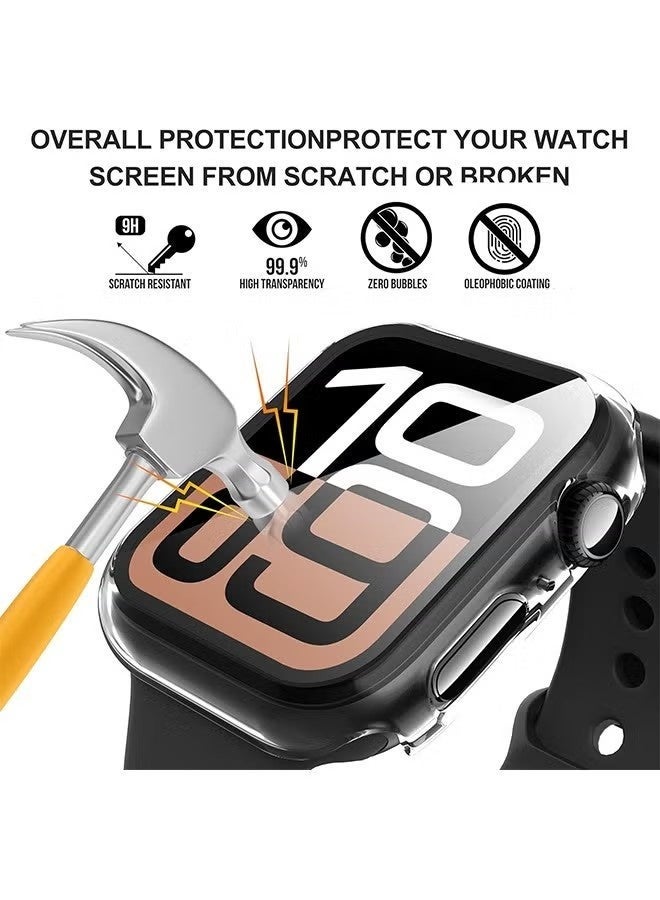 Apple Watch Series 10 42 mm Protective Case Cover with Screen Protector, Hard PC Ultra Thin Tempered Glass Waterproof Cover Accessories Clear - Image 4