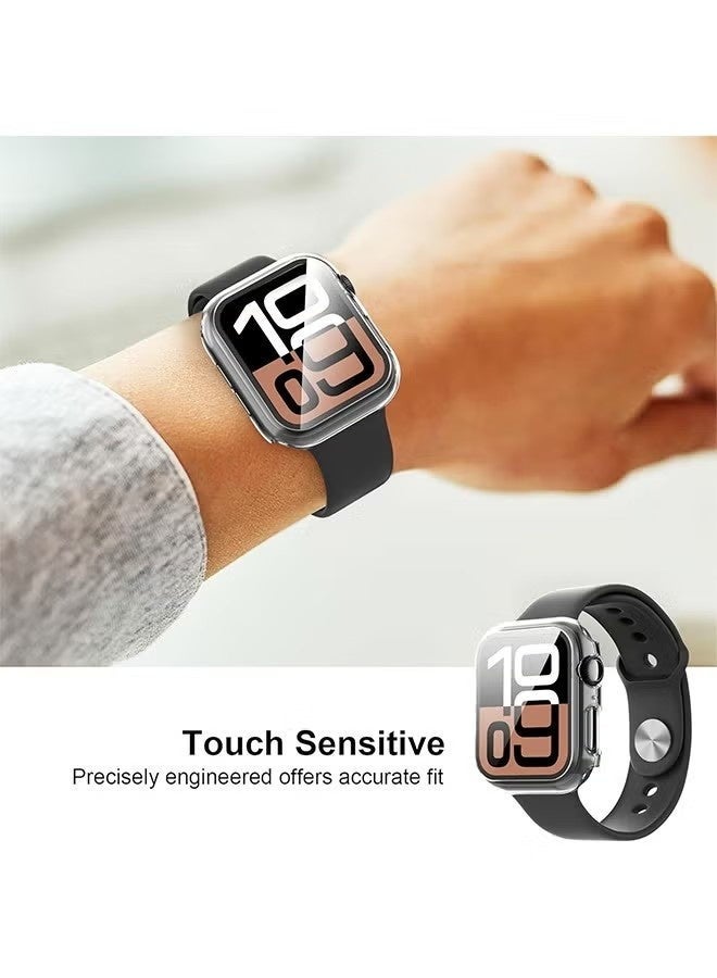 Apple Watch Series 10 42 mm Protective Case Cover with Screen Protector, Hard PC Ultra Thin Tempered Glass Waterproof Cover Accessories Clear - Image 5