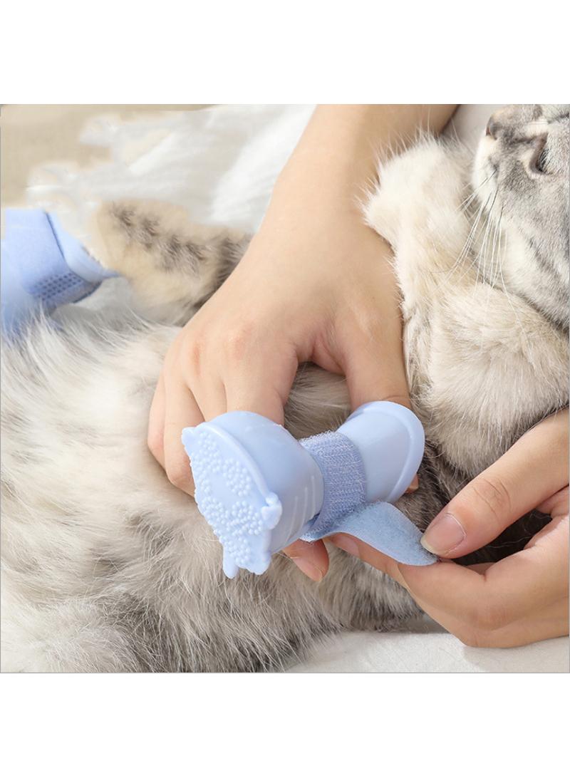 Generic Blue Waterproof Dog Cat Rainshoes Non-slip Soft Silicone Shoes Foot Set Chihuahua Teddy Outdoor Boots Pet Supplies for Dropship  - Image 4