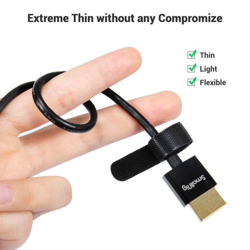 SMALLRIG Micro Ultra Thin HDMI Cable 35cm/1.15Ft (D to A), Super Flexible Slim High Speed 4K 60Hz HDR 2.0, Fit for Sony A7RIII / A6600 / A6500, for FUJIFILM X-T3 / X-T4, for GoPro Hero 7/6/5-3042B - Image 4