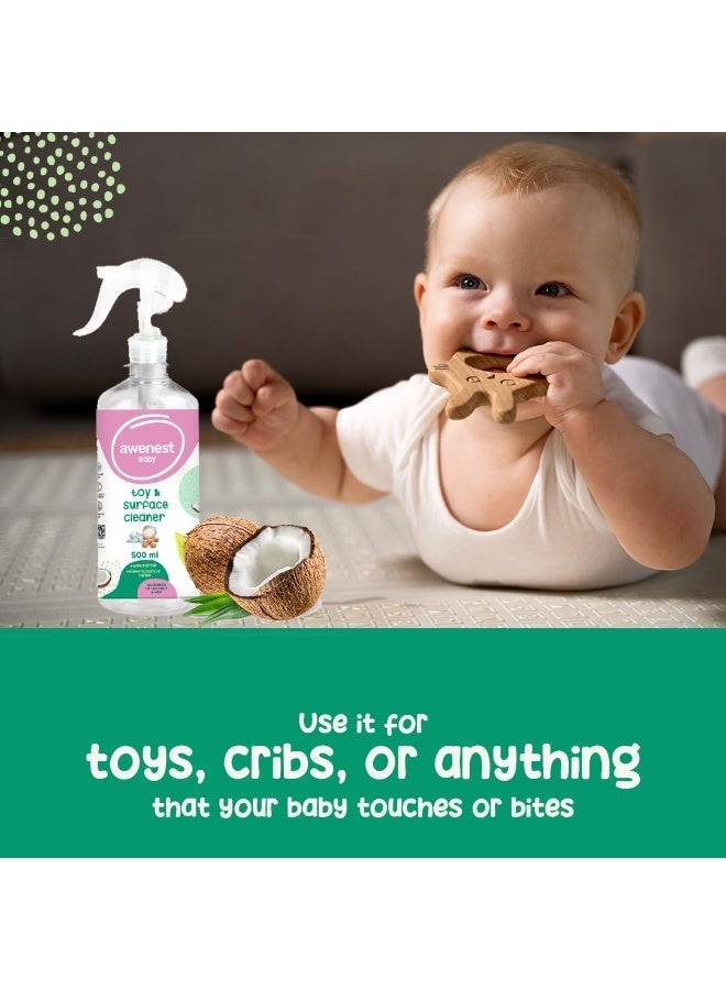 awenest Baby Toy and Surface Cleaner 100 ml - 100% Plant-based, Fragrance Free, Natural, Safe, Allergen Free, Certified Toxin-free, for Baby Toys and more | Aloevera and Cardamom - Image 2