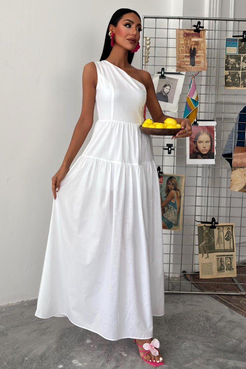 Weshaya فستان نسائي أبيض - Image 5