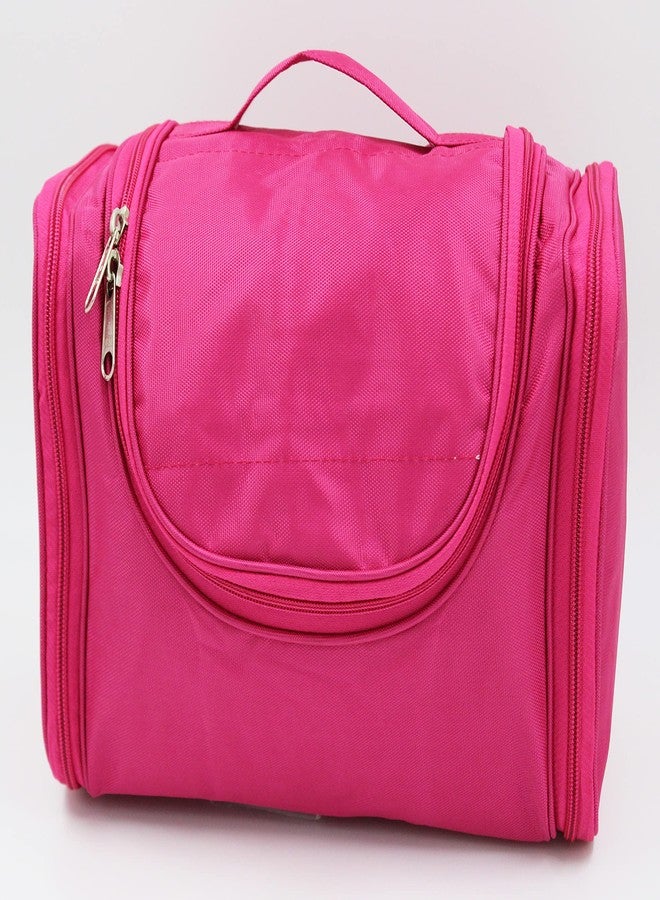 LUCES Fabric Multipurpose Makeup Bag Travel Vanity Hanging Jewellery Cosmetic Pouch for Women Necklace Storage Box Toiletry Necklace Wardrobe Organizer Pink - Image 2