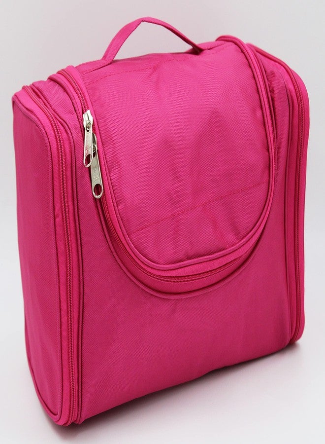 LUCES Fabric Multipurpose Makeup Bag Travel Vanity Hanging Jewellery Cosmetic Pouch for Women Necklace Storage Box Toiletry Necklace Wardrobe Organizer Pink - Image 5