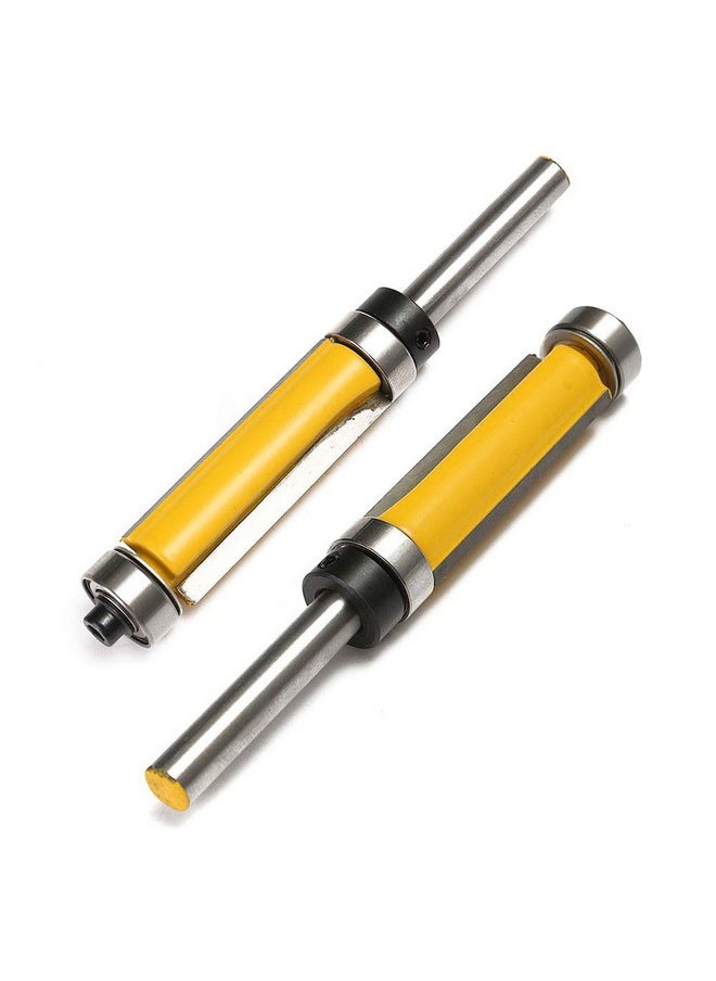 Yakamoz - Yakamoz 2Pcs 1/4'' Shank Top and Bottom Bearing Guide Flush Trim Pattern Router Bit Set Woodworking Cutter Tool with 10 Pcs Top Mounted Replacement Bearings - Image 1