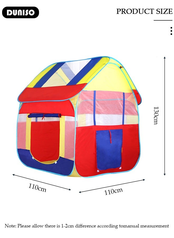 DUNISO خيمة لعب قابلة للطي للأطفال، منزل خيمة للأطفال داخل المنزل مع نوافذ، منزل لعب داخلي وخارجي قابل للغسل والتنفس، سهل الإعداد والتخزين، لعبة عيد ميلاد مثالية للبنات والأولاد في العطلات وأعياد الميلاد - Image 4