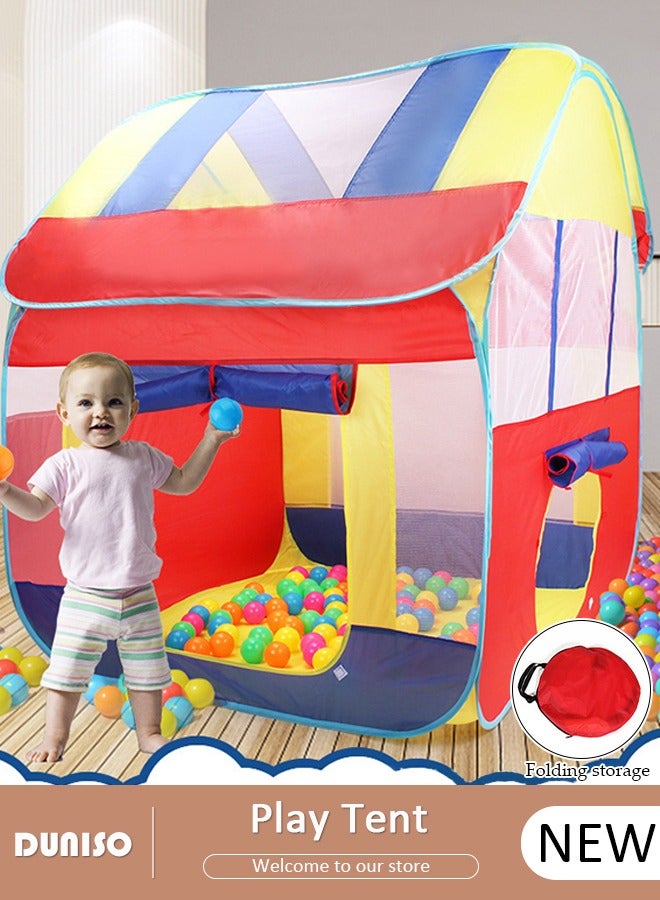DUNISO خيمة لعب قابلة للطي للأطفال، منزل خيمة للأطفال داخل المنزل مع نوافذ، منزل لعب داخلي وخارجي قابل للغسل والتنفس، سهل الإعداد والتخزين، لعبة عيد ميلاد مثالية للبنات والأولاد في العطلات وأعياد الميلاد - Image 1