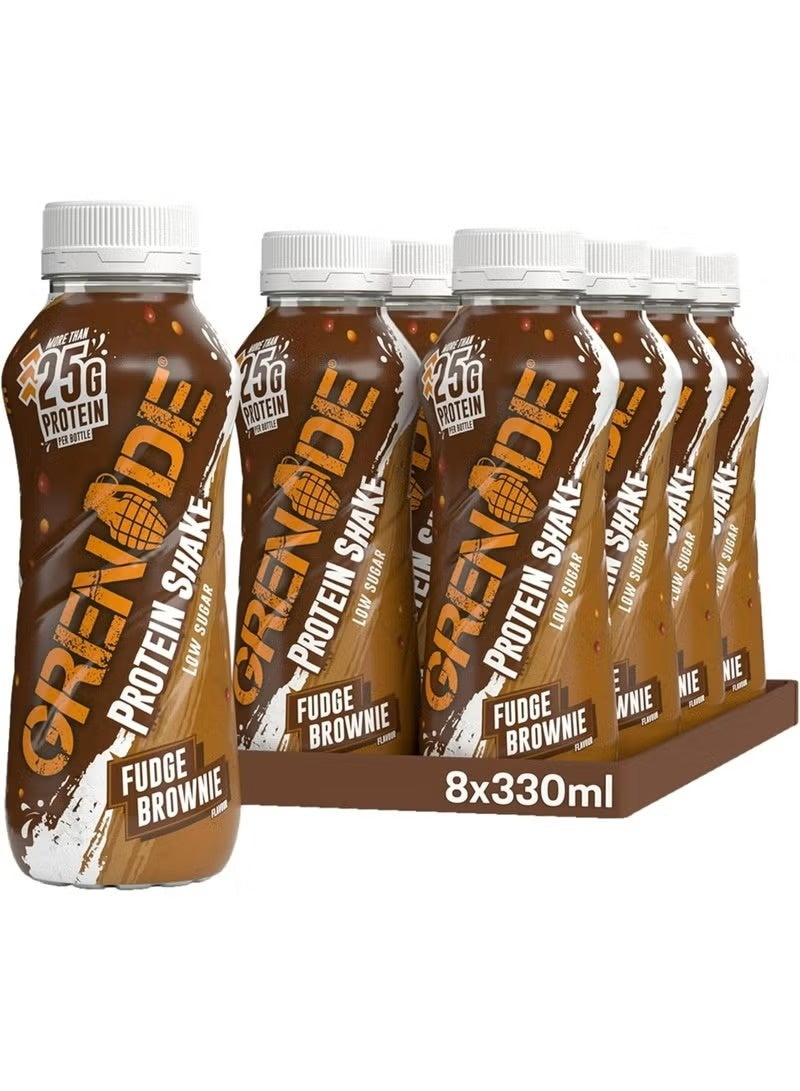 Grenade Protein Shake Fudge Brownie 330ml – 8 Pack (24g Protein) - Image 1