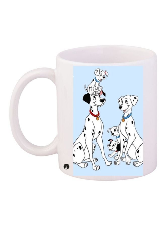 Cartoon Printed Coffee Mug White/Black/Red 11ounce