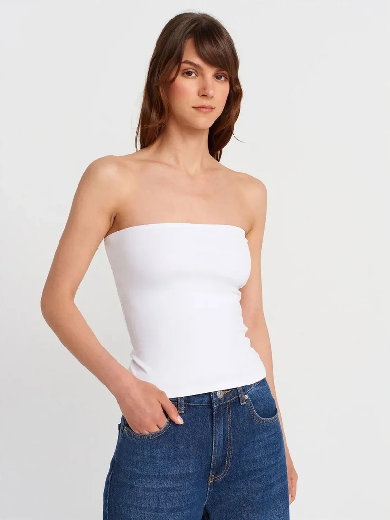ديلفين Dilvin Strapless Slim-fit Jersey Blouse