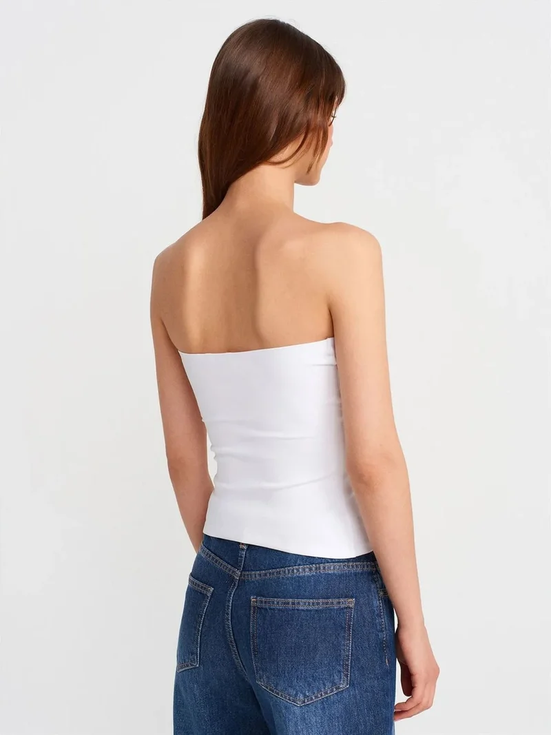 ديلفين Dilvin Strapless Slim-fit Jersey Blouse