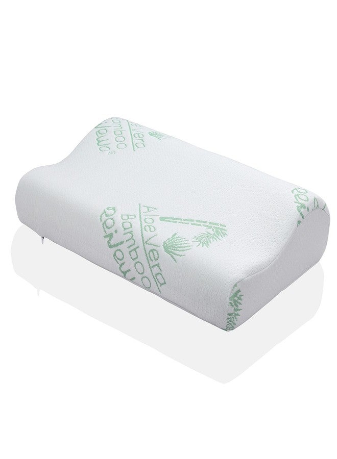 RENEWA Cervical Pillow for Neck Pain Memory Foam with Bamboo Cover for Spondylitis Neck & Shoulder Pain, Orthopedic Memory Foam Pillow for Sleeping with Washable Cover White - Image 4
