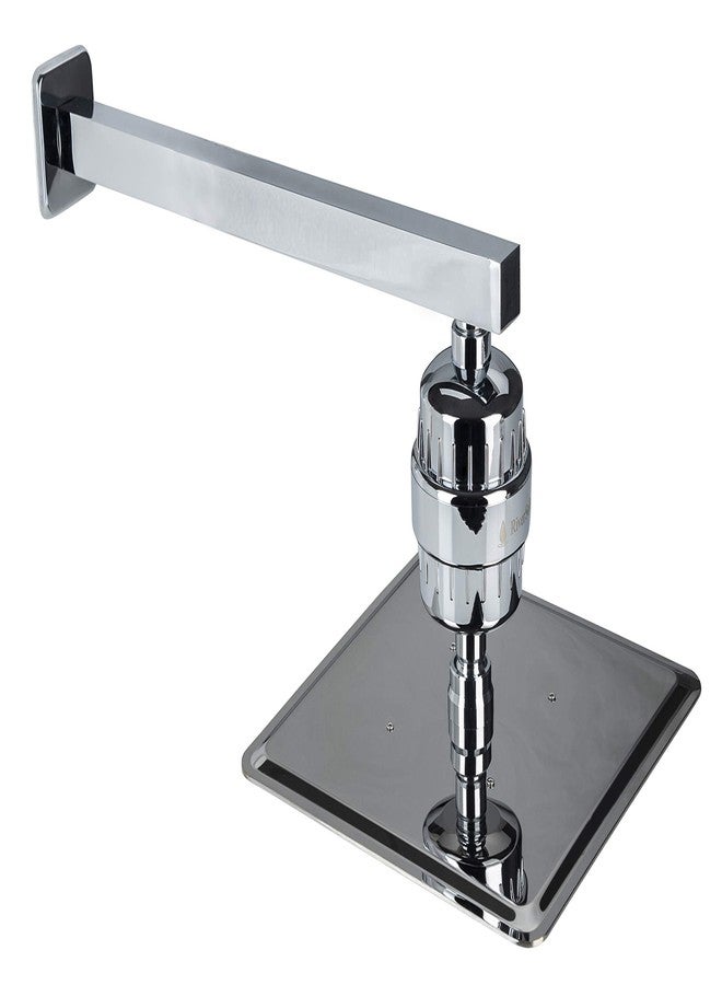 RiverSoft Combo Rain-Shower Set, 10 Inch x 10 Inch rain shower with shower arm 18 inch and Bliss-15 Shower filter for high hardness | (SS304, ABS, Chrome) - Image 1
