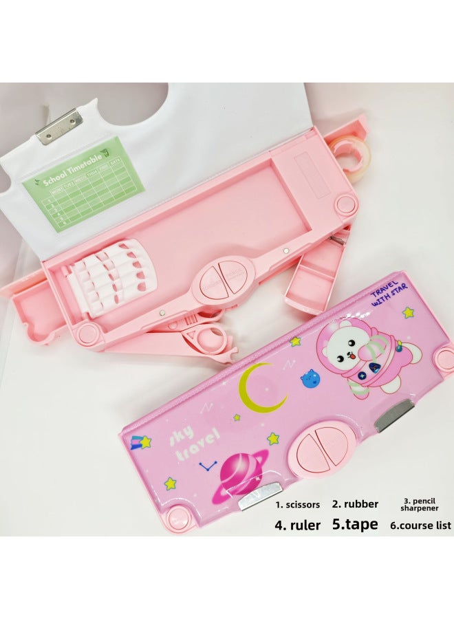 Multi-functional Stationery Men's Box Primary School Button Office Box Pencil Case Girl's High-value Internet Celebrity Same Style - Image 1