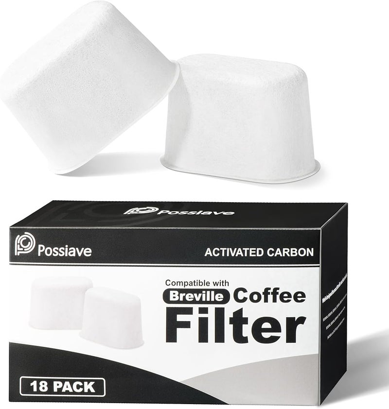 Possiave 18-Pack Charcoal Water Filters Compatible with Breville BWF100 Machines, Breville Espresso Machine Water Filter Replacements - Image 1