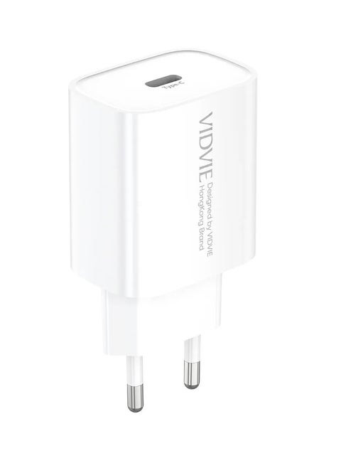 محول طاقة بقابس ثنائي بمنفذ USB C بقدرة 20 وات أبيض