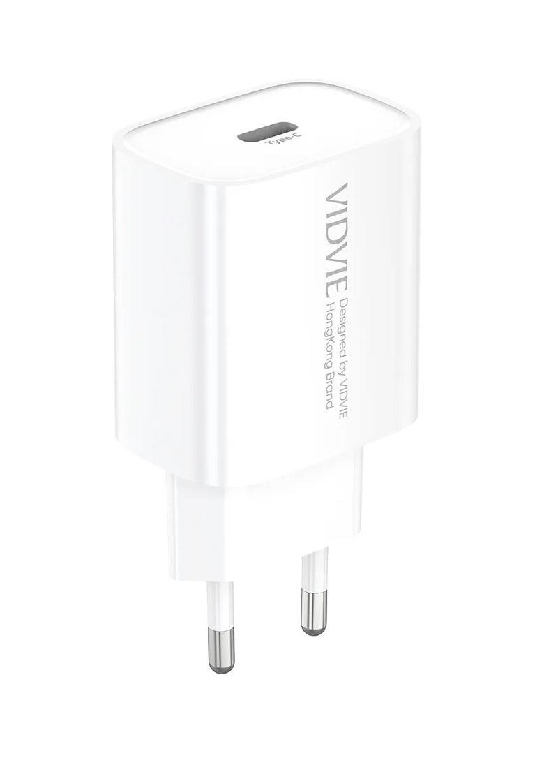 فيدفي - محول طاقة بقابس ثنائي بمنفذ USB C بقدرة 20 وات أبيض - Image 1