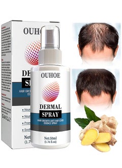 OUHOE Hair Growth Spray, Hair Growth Anti Hair Loss Essence Serum Spray, Ultra Hair Growth Formula Serum Spray, Damaged Dry Hair, Hair Regrowth For Thicker Longer Fuller Hair With Castor Oil Ginger 50ML  - Image 1