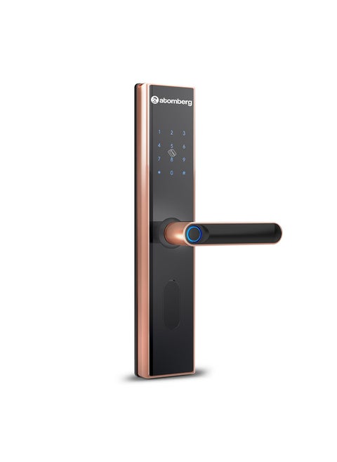Atomberg SL 1 Smart Door Lock 6 Ways Unlocking Fingerprint PIN OTP NFC Card Atomberg Home App Data Stored in India Key 5 Stainless Steel Bolt 2 Year Warranty by Atomberg Rose Gold