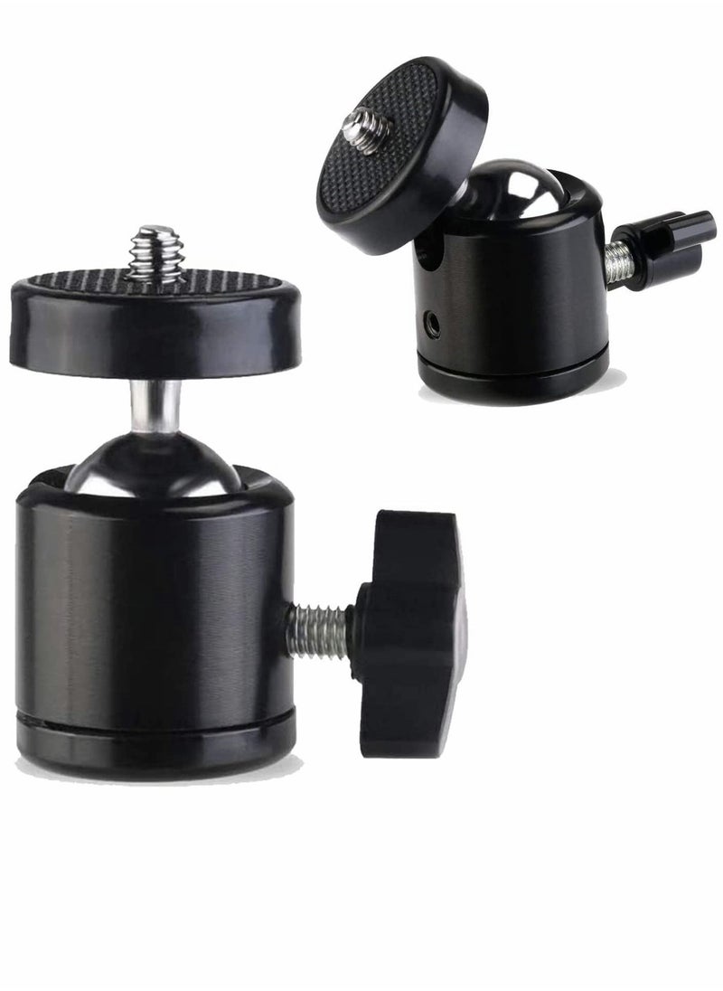 SYOSI - Mini Ball Head Screw Tripod Mount, Universal 1/4", Swivel 360 Degree Rotating Mount Base Adapter, for DSLR Cameras Tripods Monopods Camcorder Light Stand (2 Pack) - Image 1