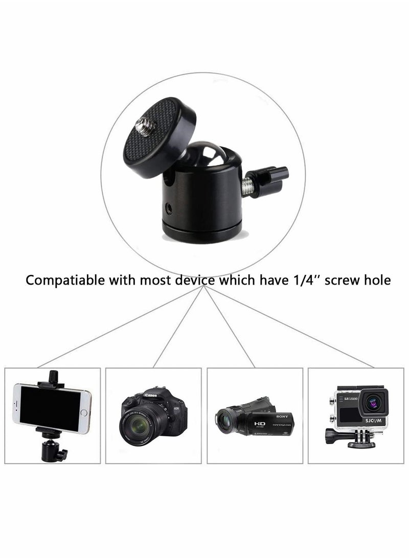 SYOSI - Mini Ball Head Screw Tripod Mount, Universal 1/4", Swivel 360 Degree Rotating Mount Base Adapter, for DSLR Cameras Tripods Monopods Camcorder Light Stand (2 Pack) - Image 1