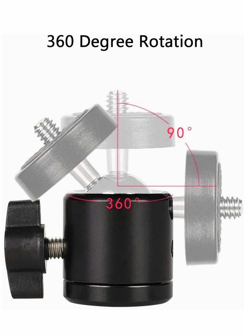 SYOSI - Mini Ball Head Screw Tripod Mount, Universal 1/4", Swivel 360 Degree Rotating Mount Base Adapter, for DSLR Cameras Tripods Monopods Camcorder Light Stand (2 Pack) - Image 1