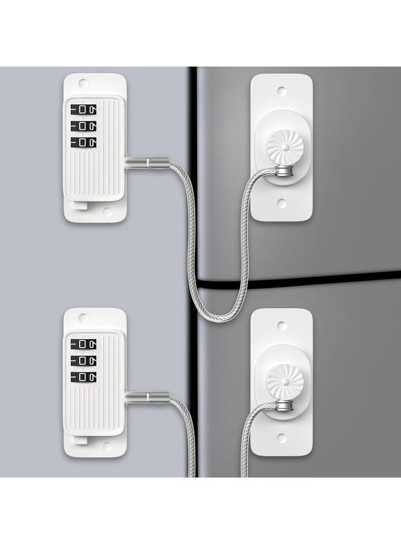 Zikra Window Safety Locks Refrigerator Lock Combination Refrigerator Lock for Children Adhesive Freezer Lock Child Safe Refrigerator Lock for Kid Cabinet Lock for Door for Adults Fridge Child Lock 2 Pack - Image 1