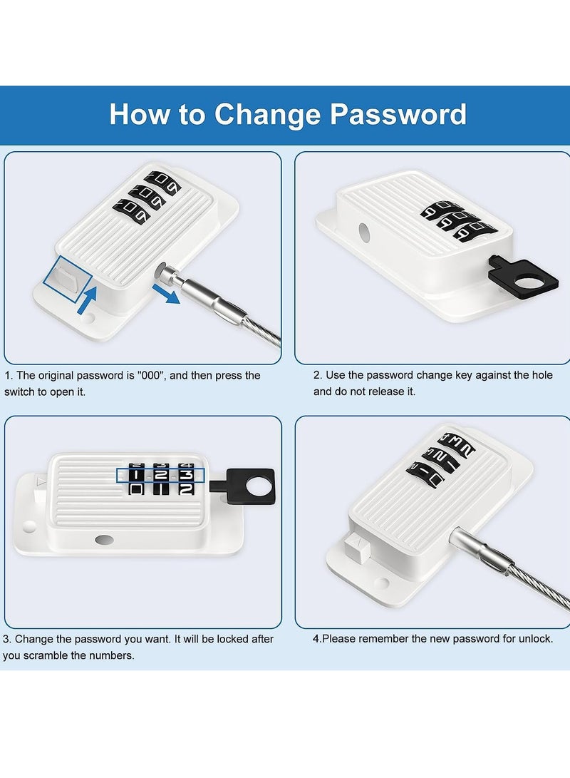 Zikra Window Safety Locks Refrigerator Lock Combination Refrigerator Lock for Children Adhesive Freezer Lock Child Safe Refrigerator Lock for Kid Cabinet Lock for Door for Adults Fridge Child Lock 2 Pack - Image 5