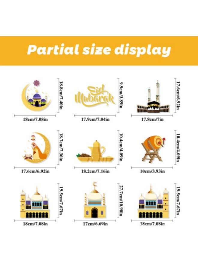 GGEROU Ramadan Window Stickers,Window Clings Eid Mubarak Window Stickers Party Supplies Decorations - Image 4