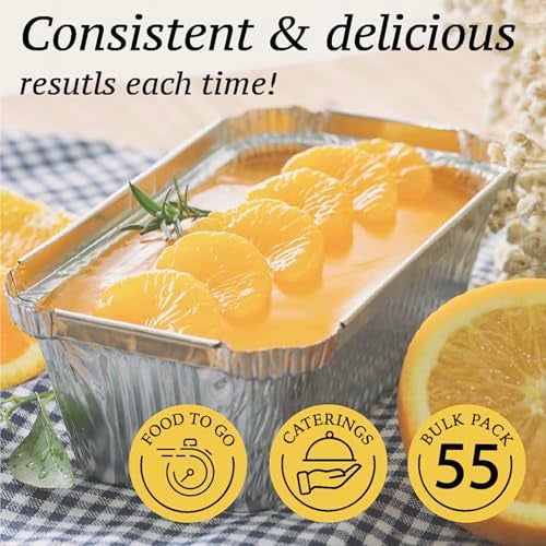 Spare Essentials (55 Pack Aluminum Loaf Pans with Lids 1.5 LB Disposable Bread Tins for Baking, Lunch Containers, Single Serve Baking Dishes - Foil Loaf Pans, Aluminum Bread Pans 7.8 x 4.3 x2 Inches - Image 5
