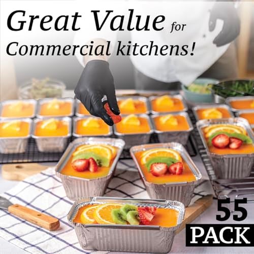 Spare Essentials (55 Pack Aluminum Loaf Pans with Lids 1.5 LB Disposable Bread Tins for Baking, Lunch Containers, Single Serve Baking Dishes - Foil Loaf Pans, Aluminum Bread Pans 7.8 x 4.3 x2 Inches - Image 4