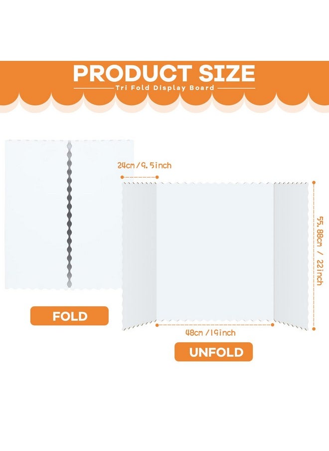 Henoyso 12 Pieces Tri Fold Poster Boards,Lightweight Science Display Boards,Trifold Presentation Display Board For Science Fair Project(22 X 38 Inch,White)  - Image 2
