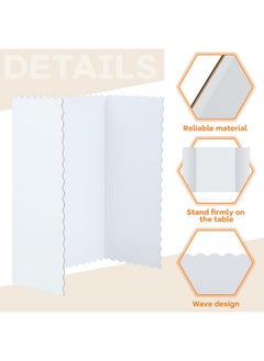 Henoyso 12 Pieces Tri Fold Poster Boards,Lightweight Science Display Boards,Trifold Presentation Display Board For Science Fair Project(22 X 38 Inch,White)  - Image 4