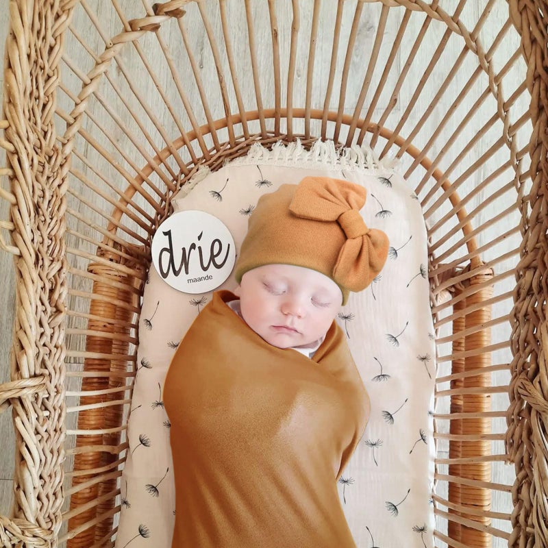 DRESHOW BQUBO Newborn Receiving Blanket Bow Hat Gloves Set Cotton Warm Baby Swaddle Blanket Wrap Baby Sleep Sack Shower Gift - Image 2