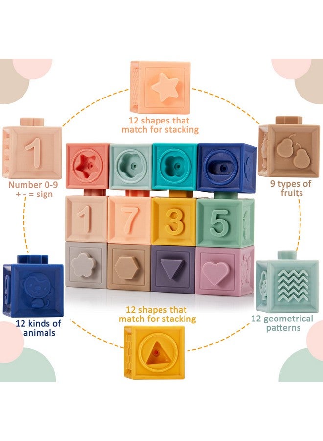 Charniol 3 Set Montessori Toys For Babies Soft Baby Stacking Cups Toy Silicone Ring Stacker Baby Toy Stacking Blocks For Toddlers 6 To 12 Months Sensory Building Toy Stacker With Number Fruit Shape - Image 5