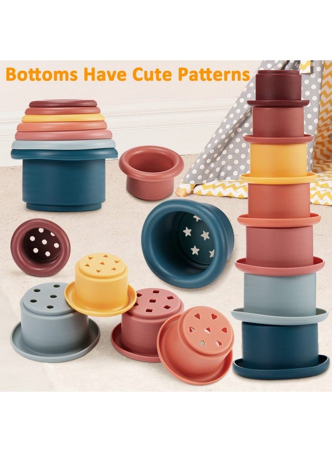 Charniol 3 Set Montessori Toys For Babies Soft Baby Stacking Cups Toy Silicone Ring Stacker Baby Toy Stacking Blocks For Toddlers 6 To 12 Months Sensory Building Toy Stacker With Number Fruit Shape - Image 4