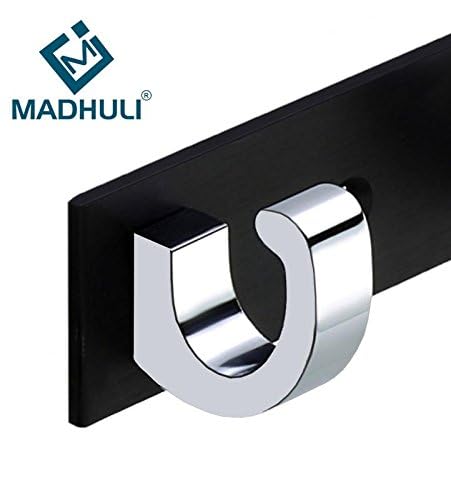 MADHULI Exclusive 5-hook Rail, Black, Powder Coated Glossy Finish - Image 3