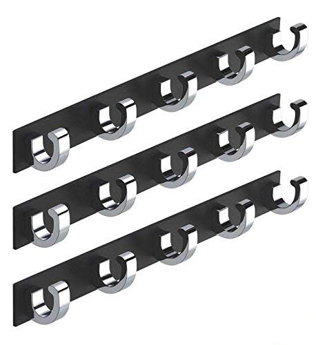 MADHULI Exclusive 5-hook Rail, Black, Powder Coated Glossy Finish - Image 2